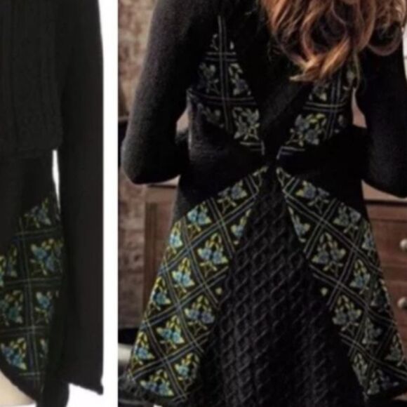 Anthropologie Sleeping On Snow Lafayette Cardigan Sweater Floral Open Large - Picture 9 of 9